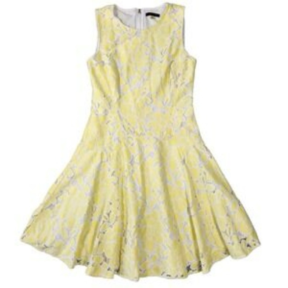 Tommy Hilfiger Yellow Lace Midi Dress, Size 16, Great Condition